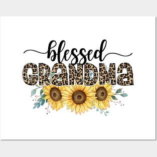 Blessed Grandma Leopard Sunflower Posters and Art